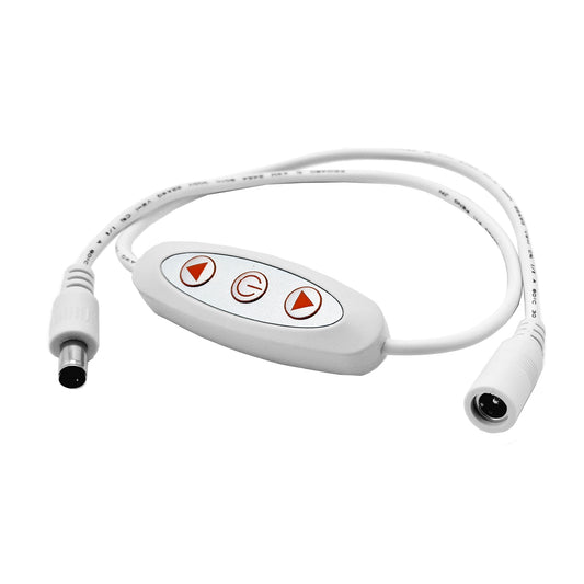 Inline LED neon dimmer controller with on off and brightness buttons - 12V 24V DC dimmer accessory for Our Glowing Hearts neon art