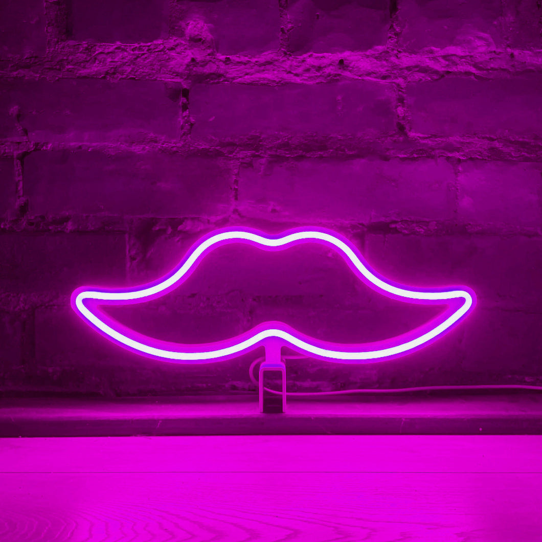 Neon Movember Moustache - Magenta