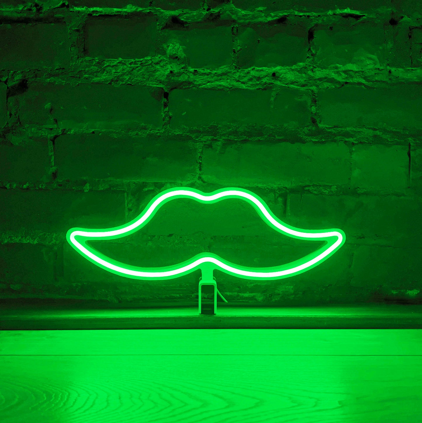 Neon Movember Moustache - Green