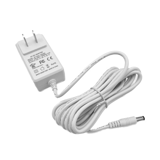 Replacement 12V power supply adapter with 2.7 meter cable for Original Neon Hearts Maple Leafs and Moustaches by Our Glowing Hearts