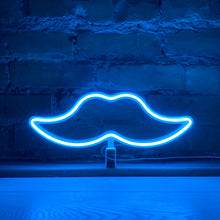 Load image into Gallery viewer, Neon Movember Moustache - Cyan
