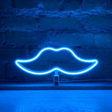 Load image into Gallery viewer, Neon Movember Moustache - Cyan
