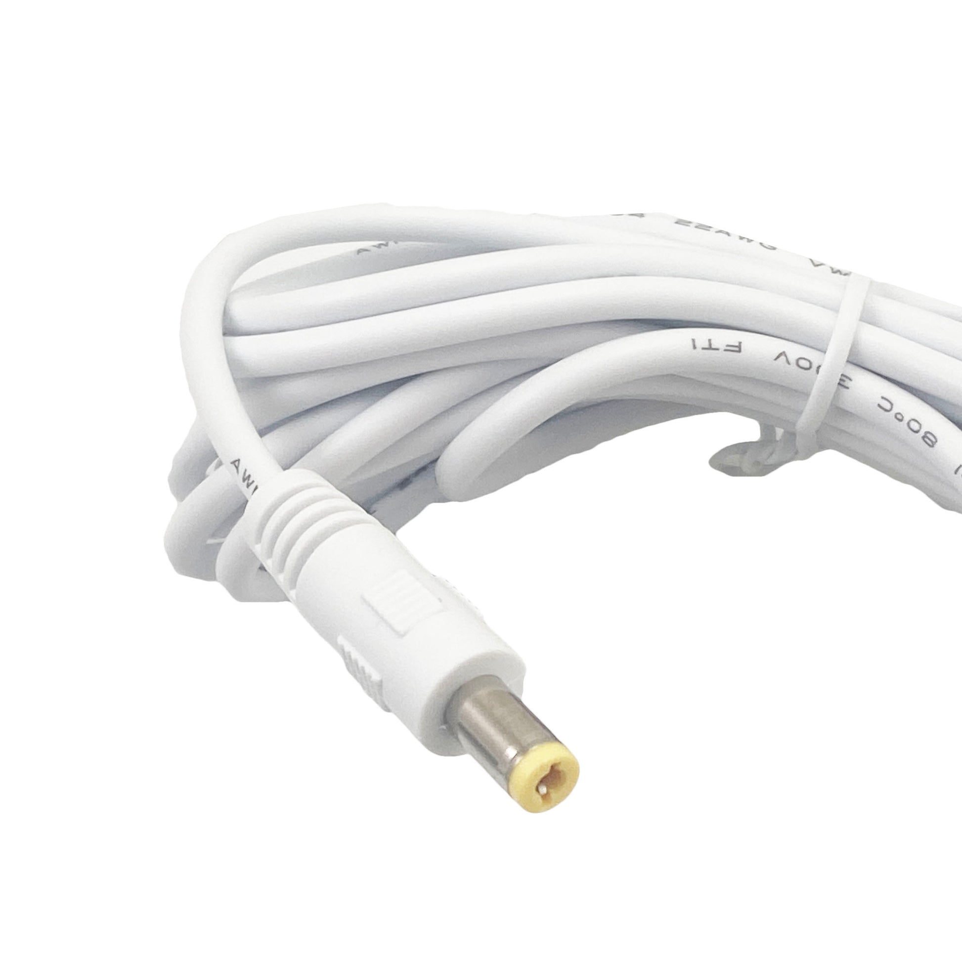 Close-up of DC barrel connector and cable on replacement power supply for MINI Neon Hearts by Our Glowing Hearts