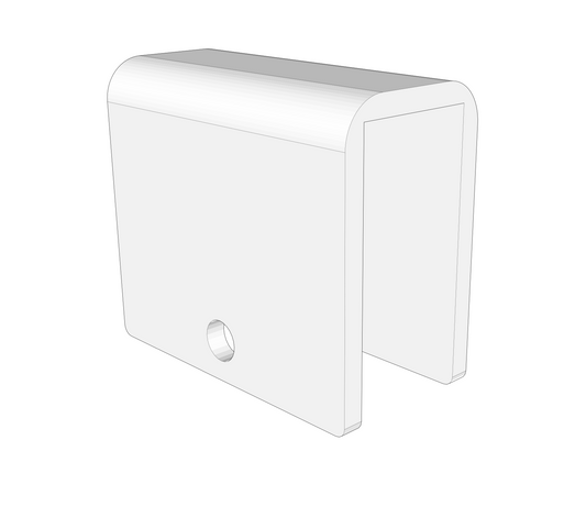 3D render of replacement steel baseplate stand front view showing slot and mounting hole for neon heart art by Our Glowing Hearts